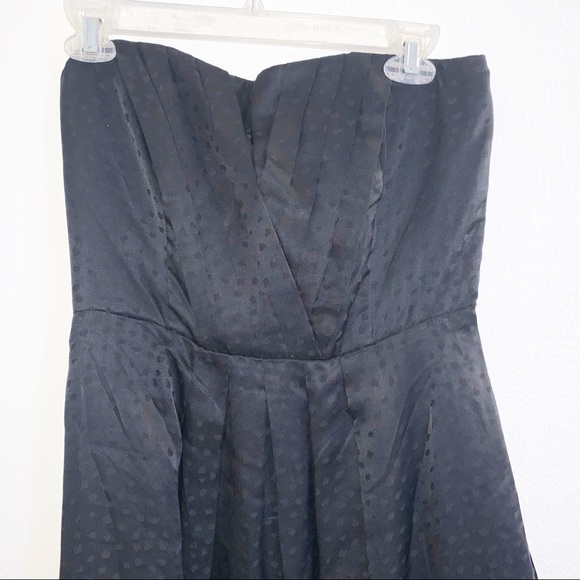 WHBM Black Strapless 💯% Silk Confetti Dot Dress - Picture 3 of 15